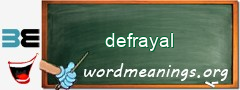 WordMeaning blackboard for defrayal